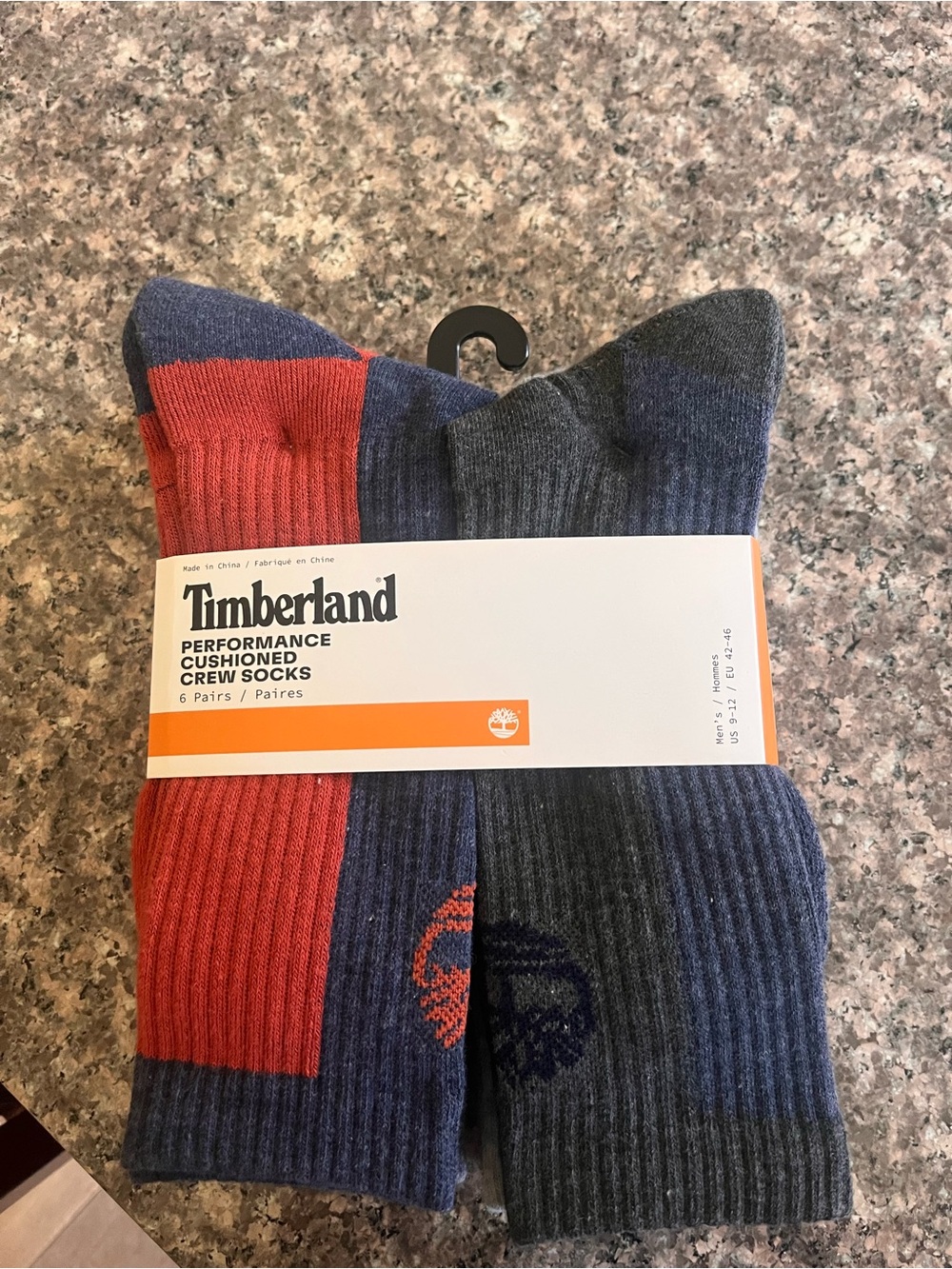 Timberland Men's Performance Cushioned Crew Socks (6pack) Multicolored Size 9-12